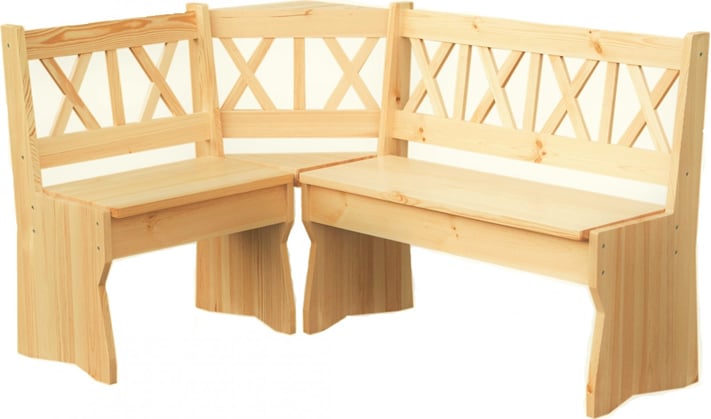 DŘEVĚNÁ ROHOVÁ JÍDELNÍ LAVICE NR108 150x110 cm borovice masiv 