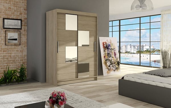 Šatní skříň Nelson III.120x200x58 se zrcadlem 