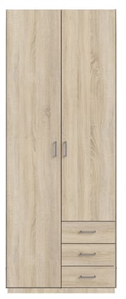 Šatní skříň Pluto 2D 100x175x50 dub sonoma 