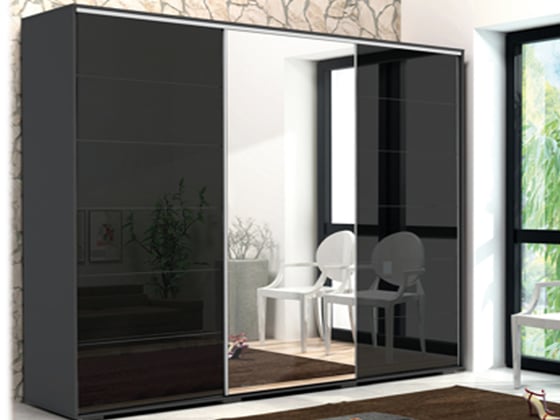 ŠATNÍ SKŘÍŇ ALENA 32 250/245/62 se zrcadlem lesklé dveře