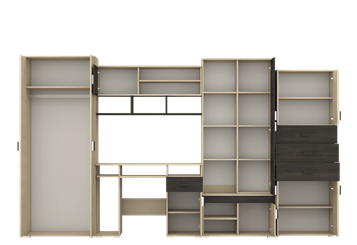 Dětský pokoj Míla 350 jasan-hnědá  - vnitřek