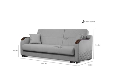 Sedací souprava Kamila 3+1+1 šíře 220 cm  - rozměry pohovky
