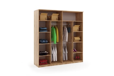 ŠATNÍ SKŘÍŇ CORO 203/215/61  CRAFT ZLATÝ ČERNÁ  - vnitřek