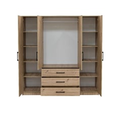 Šatní skříň Kos D4 196/200/57,5 se zrcadlem dub artisan  - KOS D4 VNITŘEK