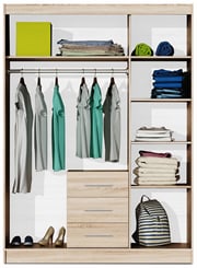 SKŘÍŇ STELA D3  GRAFIT 147 CM - vnitřek