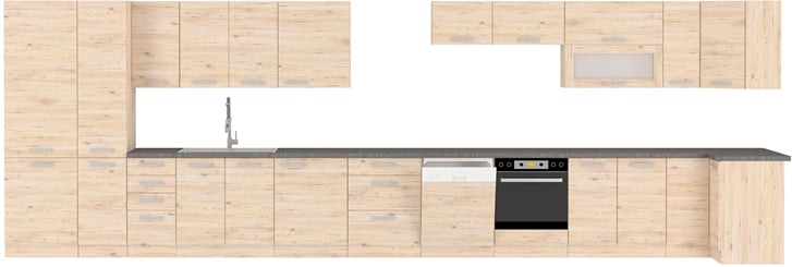 Sektorová kuchyně Bordea dub sandremo  - díly
