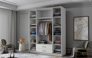 Šatní skříň Adriana II 160 se zrcadlem  - vnitřek