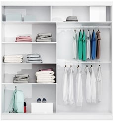 ŠATNÍ SKŘÍŇ  SKAP B2 120/215/61 SE ZRCADLEM BÍLÁ MAT/LACOBEL sonoma - VNITŘEK