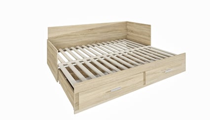 Postel Marco 90 cm s přistýlkou, roštem, matracemi - detail rozložení 