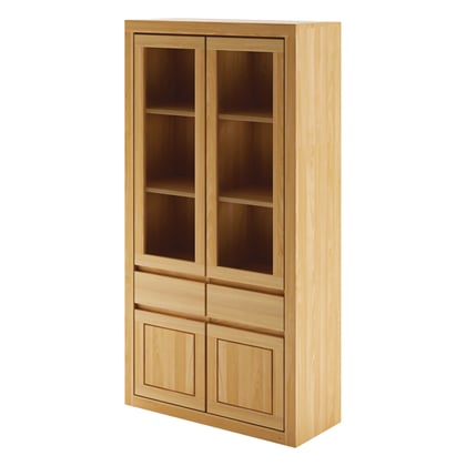 Dubová vitrína KW302 103/190/41 z masivního dřeva