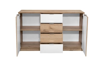 Komoda Panama 130/81/40 dub grand natural bílá - PANAMA KOMODA VNITŘEK