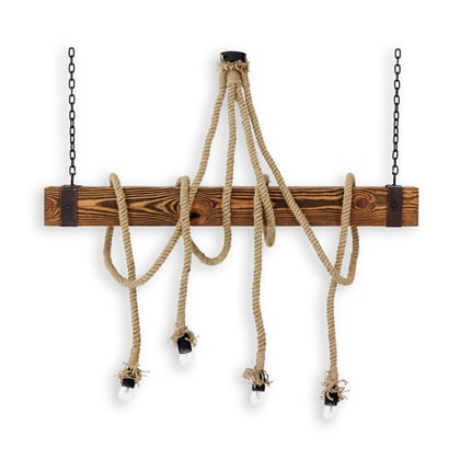 LAMPA LP001 dřevěné závěsné svítidlo ( lano/dřevo)