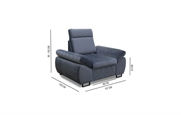 Křeslo Selly polohovatelné  - rozměry