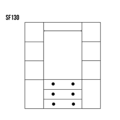 MASIVNÍ ŠATNÍ SKŘÍŇ SF130 165/190/60 BOROVICE - vnitřek