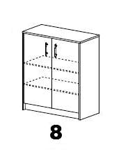KOMODA  ALENA 8 74/85/35 - botník 8 vn