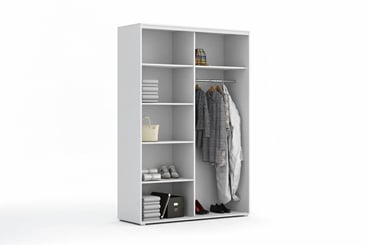 Šatní skříň SKA Alena 1 175x245x62 se zrcadly korpus čoko hnědý - vnitřek 