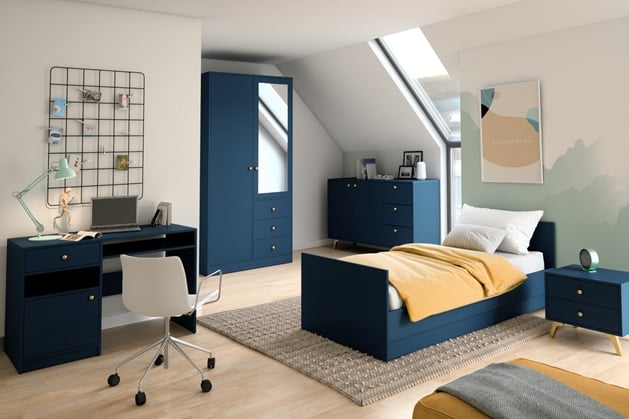 Dětský pokoj Sára II celý komplet dark blue tmavě modrý 