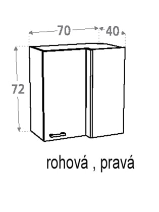 LADA horní skříňka roh.  WRP7x4 
