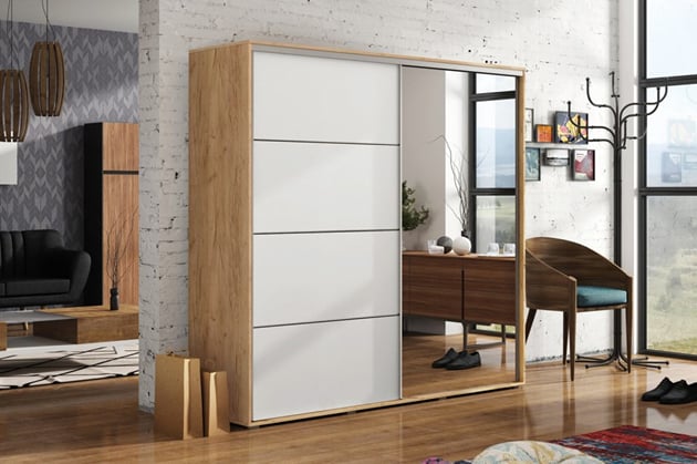 SKŘÍŇ S POSUVNÝMI DVEŘMI A ZRCADLEM ALENA 12 200 cm