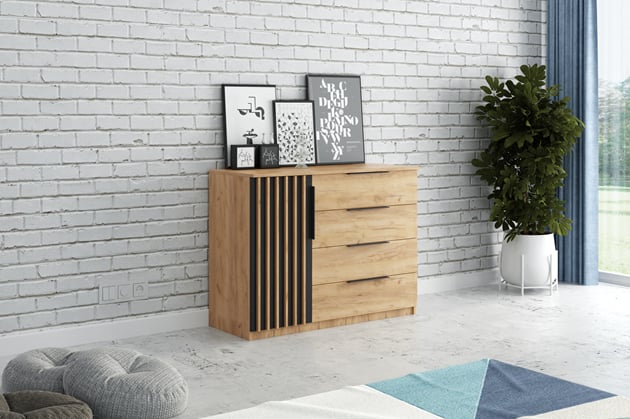 KOMODA SORO II.120/89/48 1D4Š CRAFT ZLATÝ ČERNÁ 