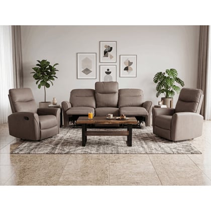 Sedací souprava COF 3 3-1-1 polohovací hnědá látka