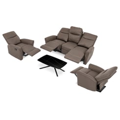 Sedací souprava COF 3 3-1-1 polohovací hnědá látka - detail polohování 