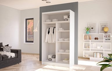 ŠATNÍ SKŘÍŇ COSTA VI.6 100/200/58 se zrcadlem  - vnitřek