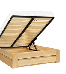 DŘEVĚNÁ POSTEL LK186 BOX 180x200 cm masivní buk - náhled kovový rám 