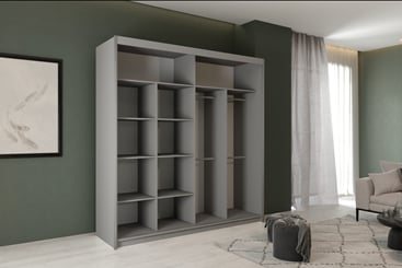 Šatní skříň Jamajka 203/217/62 se zrcadlem lamela varialbilní vnitřek  - JAMAJKA-203-INSIDE_2.2-scaled