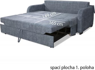 Rozkládací pohovka Ibiza 187 cm velká spací plocha 165x205 cm - spací plocha 1