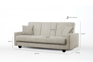 Trojsed pohovka Vesna 225 cm  - rozměry