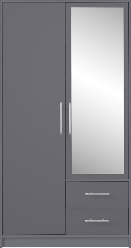 šatní skříń Soboto 3 se zrcadlem 100/190/56 antracit 