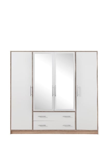 ŠATNÍ SKŘÍŇ SOBOTO 1 ZRCADLO 200/190/56 cm sonoma/bílá