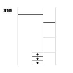 MASIVNÍ ŠATNÍ SKŘÍŇ SF100  125/190/60 BOROVICE - vnitřek