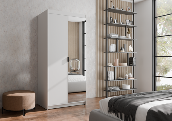 Skříň Elza 2D s 1 zrcadlem kombinovaná 90x190,5x53