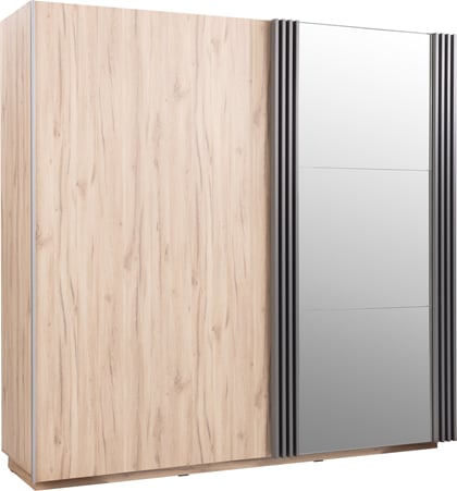 Šatní skříň Amo AL15 215/210/61 se zrcadlem dub estana antracit