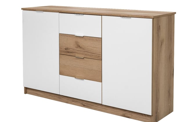 Komoda Panama 130/81/40 dub grand natural bílá