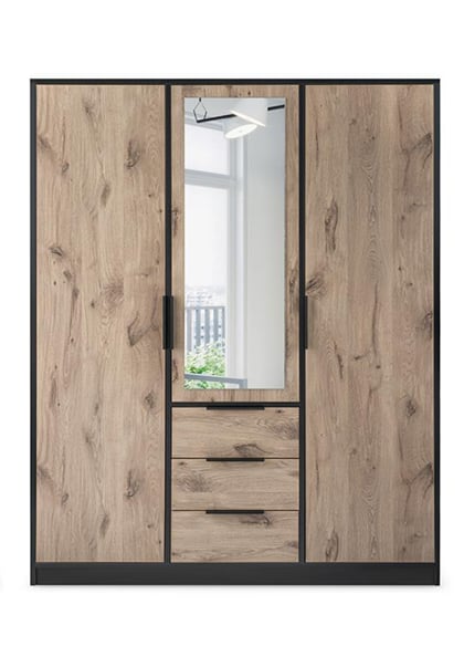 ŠATNÍ SKŘÍŇ LATI D3 149/200/58 se zrcadlem dub viking hnědý