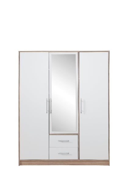 ŠATNÍ SKŘÍŇ SOBOTO 2  ZRCADLO 150/190/56 DUB SONOMA/BÍLÁ
