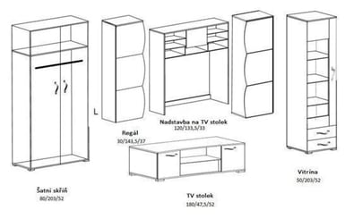 LEVNÁ OBÝVACÍ STĚNA SUZAN REMO 310/203/52 - obyvaci-stena