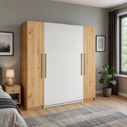 Šatní skříň Mona 250 cm bílá dub artisan 