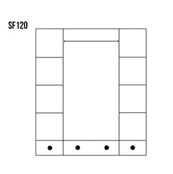 Masivní šatní skříň SF120 200x210x57 se zrcadlem borovice - vnitřek