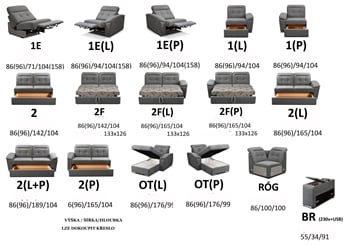 SEDACÍ SOUPRAVA FORTE   - DÍLY