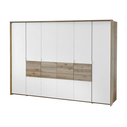 Šatní skříň Panama 310/217/65 bez zrcadla dub grand natural bílá mat 