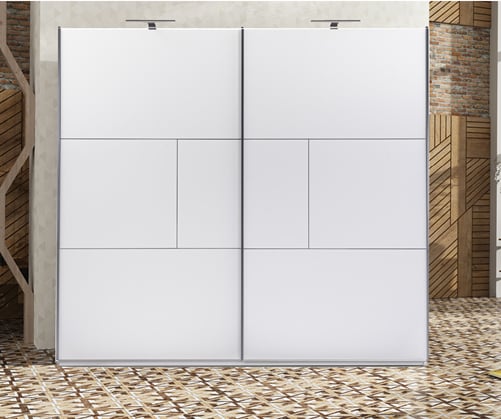 Šatní skříň Nimes 250/215/65 bez zrcadla bílá mat 