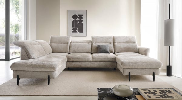 Luxusní rozkládací sedací souprava Sharon U 185x338x210 cm
