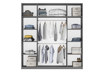 Šatní skříň RICHMOND 225x244x65 se zrcadlem  - vnitřek