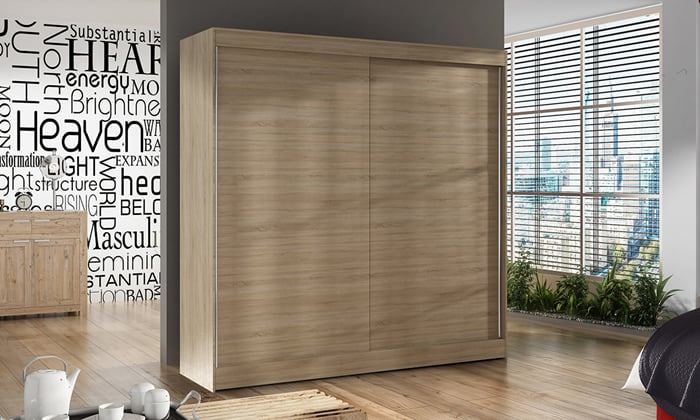 Šatní skříň Asta 10 200/215/58 s posuvnými dveři bez zrcadla 