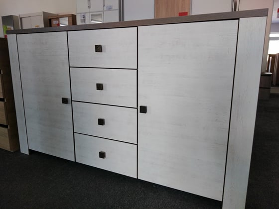 Komoda Nevada 160 cm trufla/norská bílá výprodej 