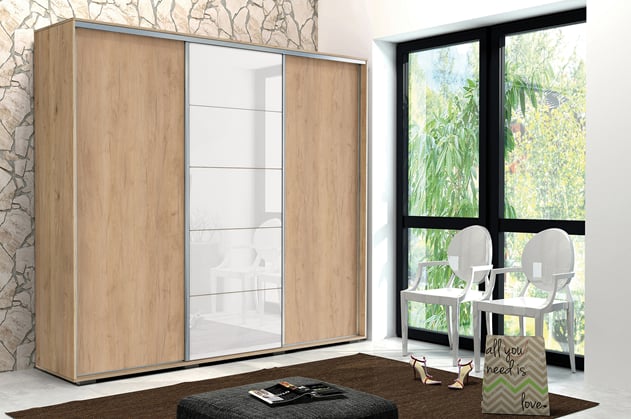 SKŘÍŇ LESKLÉ DVEŘE ALENA 28 250/245/62 CM